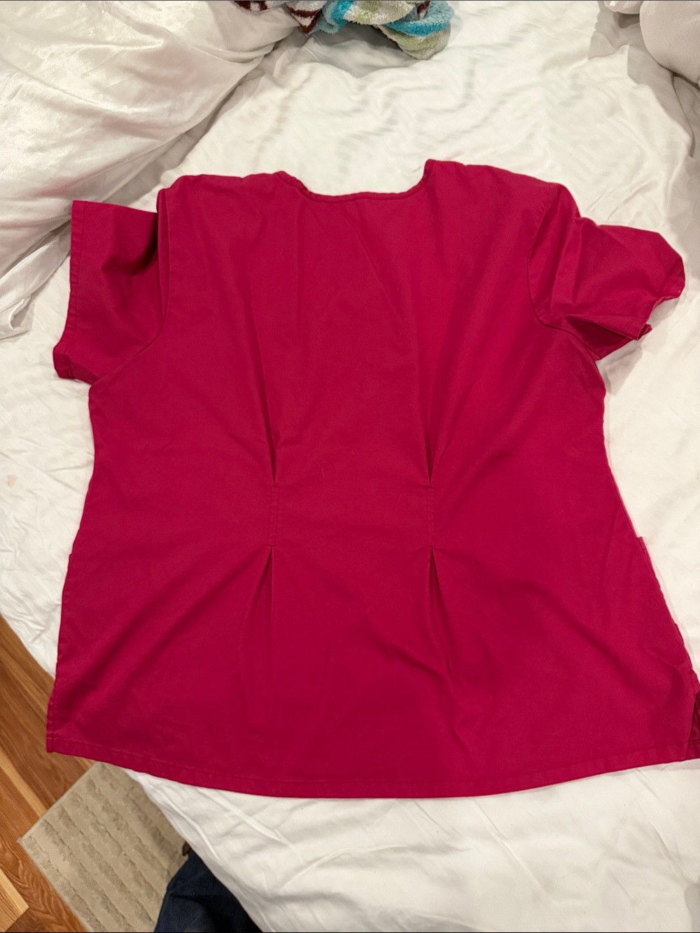 Bright Raspberry V-Neck Scrub Top - Picture 5 of 5